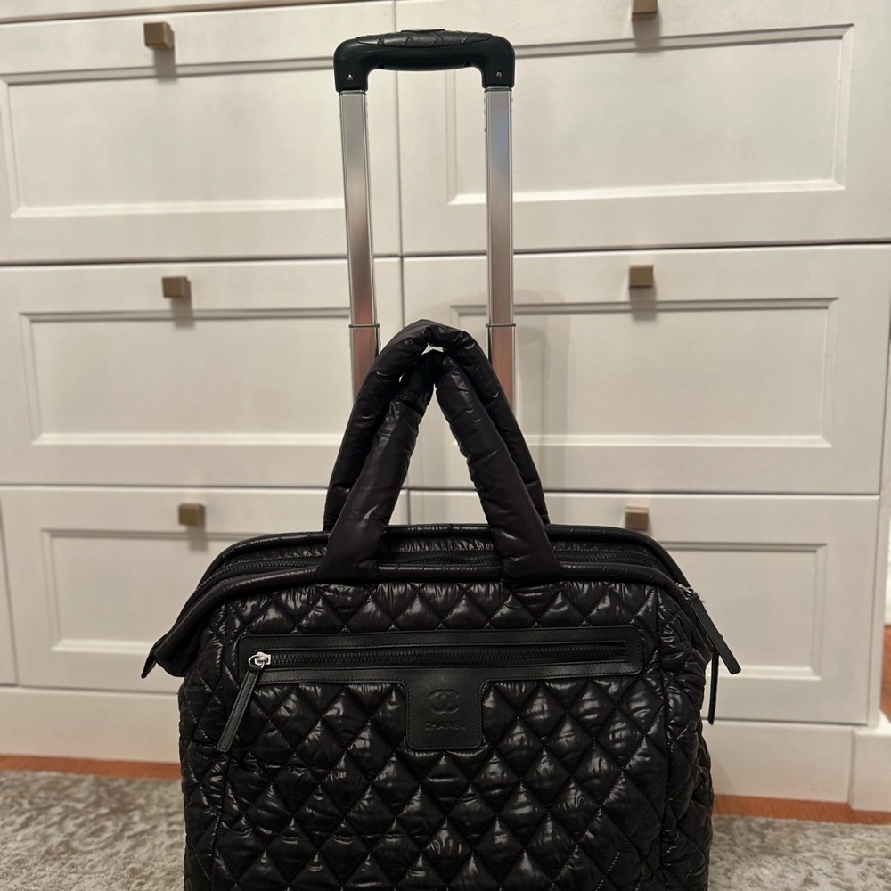 Chanel 2012 Coco Cocoon Quilted Case Trolley Black Luggage